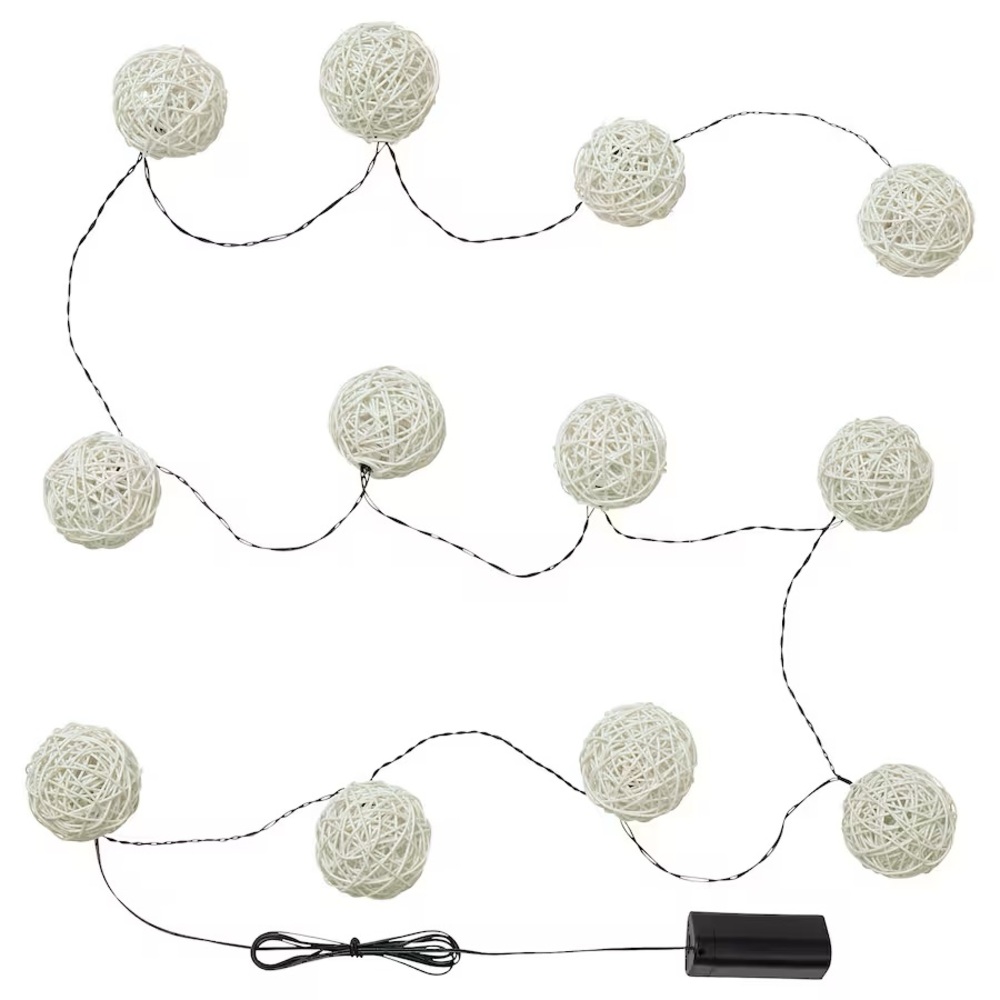 Ikea SOLVINDEN LED string light with 12 lights, battery operated/white NEW